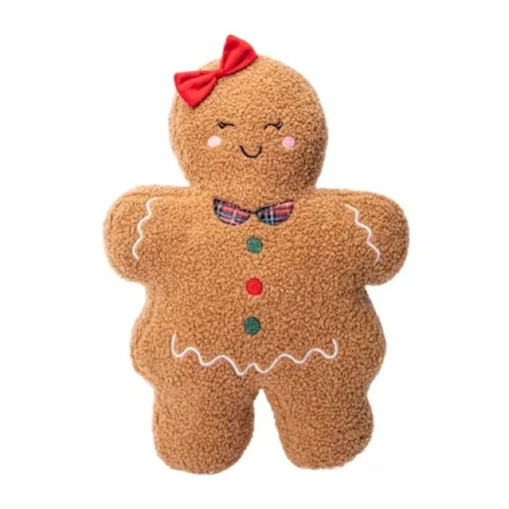GINGERBREAD GIRL PLUSH PILLOW DECOR